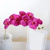 装飾的な花人工シルクバタフライ蘭の花マルチカラーmoth結婚式のパーティーフェスティバルホームデコレーションポッテド植物のための偽物