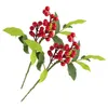 Fleurs décoratives 2pcs Christmas Artificial Red Fruit Branch Structure de meubles élégants pour Office El