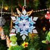 Estatuetas decorativas de natal de floco de neve ornamentos de acrílico flocos de neve pendente de inverno tema de neve com