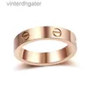 Topkwaliteit 1to1 originele vrouwelijke Designer Ring Carter High Edition 18K Rose Gold Classic Au750 Men Womens V Gold Love Signature Fashion Mode Mode Versatiele Designer Ring