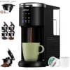 Kaffeemaschinen Kidisle 3 in 1 Single -Serve -Kaffeemaschine für K Cup Pods Ground Coffee Tee 6 bis 14oz Braugrößen Schwarz Y240403