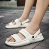 Tofflor män sandaler trädgård clogs män 2022 sommar nya ihåliga kvinnor skor mode casual hål tofflor gummi nonslip tofflor mode mode