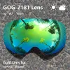 Bril copozz magnetische lenzen voor ski -bril gog2181 lens antifog uv400 bolvormige sneeuw skiglazen snowboardgoggles (alleen lens)