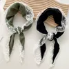 Scarves Solid Lace Hair Scarf Accessories Soft Wrap Headband Triangle Band Cotton Linen Sweet Neckerchief Women