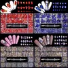 Kit de strass de ongles mixtes AB Glass Crystal Diamond Nail Art Art Decorations 21 Boîte de grille ACCESSOIRES ACCESSOIRES avec 1 Pick Up Pen 240401