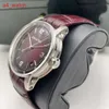 Code de montre de bracelet AP personnalisé 11.59 Série 15210BC Platinum Smoked Wine Red Mens Fashion Casual Business Back Transparent Mechanical Watch