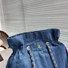 Sac à bandoulière simple pour femmes, marque de luxe, sac sous les bras en Denim, Double chaîne, grand sac à dos en Denim, grande capacité 36cm