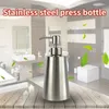 Flytande tvåldispenser 350 ml rostfritt stål badrum behållare pump schampo lotion flaska hand sanitizer hållare