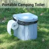 Outils toilettes de camping portables, toilettes pliables pour adultes avec un étagère de téléphone et porte-toilettes détachables, Pota Porta imperméable