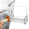 Porte-éponge de l'évier de rangement de cuisine avec casserole amovible Pan Dishcloth Organisateur en acier inoxydable Rack de séchage pour la salle de bain du savon pour pinceaux