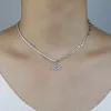 Colliers Turc Blue Evil Eye CZ Tennis Colliers Choker pour les femmes Pavé White Zircon Gol