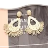 Boucles d'oreilles pendantes VODESHANLIWEN géométrique raphia goutte pour femmes rotin tricot bijoux vacances plage accessoires