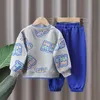 Bambini autunno vestiti per ragazzi adolescenti lettere pacchetto pullover e sportspant set kid sereshirt top bottom bloccy 240401