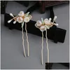 Hair Accessories Headdress Flower Comb Ancient Style Hairpin Hanfu Sticks Set Headwear Chinese Drop Delivery Baby Kids Maternity Ote1G