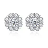 Pendientes de pernos de circón HOT 3A S925 Silver Super Sparkling Zircon Flower Brand Pendientes Europa y América Pendientes de moda Popular Fashion Jewelly Día de San Valentín