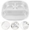 Bowls Stainless Steel Plate Lunch Compartment Tray Snack Containers Kids Divided Holder Serving Utensils Toddlers Cooking