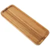 Dekorativa figurer Acacia Wood Pallet Tea Tray Snack Serving Wood Food Hushåll Vattenkopp tallrik