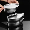 Dinnerware 1pc Prático 304 Aço inoxidável Caixa de vapor em forma de aço tigela de fogão e prato