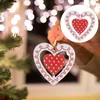 Figurine decorative Decorazione natalizia sospesa a sospensione in legno Love Heart Shape Oranments Festa per un anno felice rifornimenti