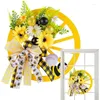 Decorative Flowers Sunflower Wreaths For Front Door Waterproof Artificial Wreath Yellow Flower Unique Decor