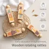 1PC Baby Rattle Toys Musical HandBell Rattle Baby Wooden Teething Rings Children's Montessori Toys Newborn Christmas Gifts