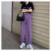 Женские штаны 2024 Purple Fashion Y2K Casual осенью корейский бегун.