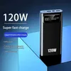 Mobiltelefon Power Banks 50000mAh Portable Power Bank 120W Super Fast Charging Battery High Capacity Digital Display Power Bank för iPhone Samsung Huawei 2443