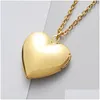 Colliers pendants 2pcs en acier inoxydable en forme de coeur bijourie cadeau diy collier po.