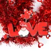 Fleurs décoratives Love Heart Wreath Happy Valentine Day Garlands Garlands Wall Decor Wedding For Weedings Room With LED Lights