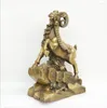 Figurki dekoracyjne miedziana posąg kaiguang pure słynie z bogatych owiec zodiaku pieniądze Ruyi Fortune Fame Crafts O.