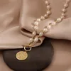 Pendants Natural Big Baroque Baroque Entre Freshater Pearl Elegant Gold Coin Portrai