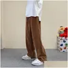 Mens Pants Korean Fashion Corduroy Casual White Loose Straight Wide Leg Spring Street Sports 3xl Drop Delivery Apparel Clothing Dhejg