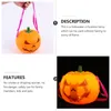 Titulares de vela Handheld Pumpkin Lamp Halloween Lanterna Adorável balde