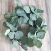 Dekorative Blumen 10pcs gefälschte Pflanzen Seiden Eukalyptus Blatt DIY Weihnachtsdekorationen Vase für Hausgarten Hochzeit Scrapbooking Künstlich