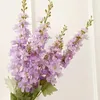 Kwiaty dekoracyjne 85 cm Hiacynt sztuczny kwiat długi gałąź Delphinium Silk Fake Wedding Home Party Wzór ogrodu Fleur Artififilles