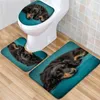 Banyo paspasları köpek mat seti 3D karikatür sevimli hayvan anime baskılı desenler düşük kazık hafıza pazen halı tuvalet kapağı u şeklinde halı