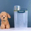 Odzież dla psów 1,5 kg/2 kg kota z plastikiem zbiornik do przechowywania z gąsienicą z kubkiem miarowym pojemnikiem