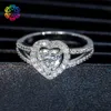 925 Серебряный мозонит женский кольцо в форме сердца 1/2 D-Color GRA