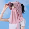 Scarves Anti-UV Women Sun Hat Fashion Protection Pure Color Sunscreen Baseball Fishing Cap Big Brim Face Veil Riding