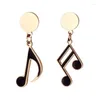 Stud Oorbellen Fashion Note Asymmetrie Drop Earring Voor Vrouwen Persoonlijkheid Trendy Roestvrij Staal Dangle Sieraden