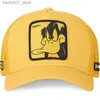 Ball Caps Nouvelle marque Anime Bunny Looney Taz Duck Snapback Cap Cotton Baseball Cap Men Femmes Hip Hop Dada Mesh Hat Trucker Dropshippingq240403