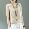 Fashion Oneck Solid Color Sleeveless Tank Top Tshirts Womens Clothing Summer Loose Korean Tops Casual Tee Shirt 240403