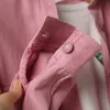 Kobiety różowe dżinsy kurtki oversize w stylu koreański single eleganckie dżinsowe płaszcze wiosenne jesienne kowbojskie kurtki wytrzymałe 240320