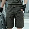 Shorts maschile cargo estivo atletico multi-tasca con in vita elastico a più tasche in tessuto resistente all'usura per all'aperto