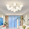 Światła sufitowe Nowoczesne białe lilia żyrandole LED Lamparas de Techo Light for Living Jadal Room Kitchnal Lampa Kolganta