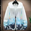 Men's Jackets Men Lightweight Coat Sun Protection Hooded Windbreaker With Shoes Print Quick Drying Uv Jacket For Daily Wear