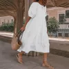 M L Casual Bohemian Holiday Dress for Women Clothing 2024 Summer Manga curta Praia solta praia feminina férias vestido vestido 240323