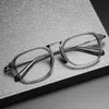 DTX413 – lunettes optiques japonaises faites à la main, monture en titane pur, Vintage, plaque carrée, Hawksbill, lumière plate, pour myopie