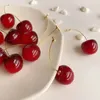 Orecchini a lobo Piccoli gioielli con ciondoli rossi, ciliegie, ciliegie, fresche e dolci