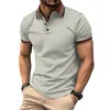 Camisas casuais de masculino Marca camiseta top top elegante de verão de verão férias confortáveis ​​diariamente moda lapela pescoço